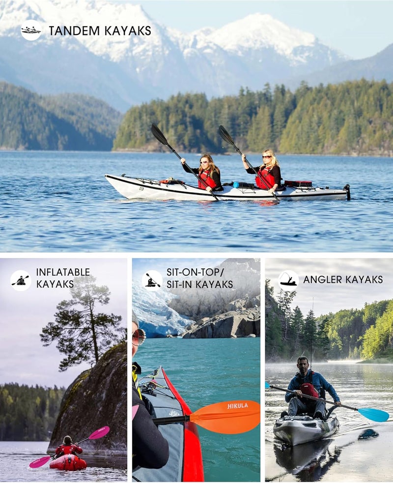 HIKULA Kayak Paddles Aluminum Shaft Paddle with Nylon Blades, Floating Adjustable Kayaking Oars, 3 Piece, 220-240cm/86-94 Inches,Black/Rose/Teal - Image 5